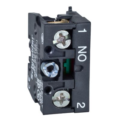 Picture of Contact block, Harmony XAC, single contact, spring return, 2- speeds, front mounting, screw clamp terminal, 1NO