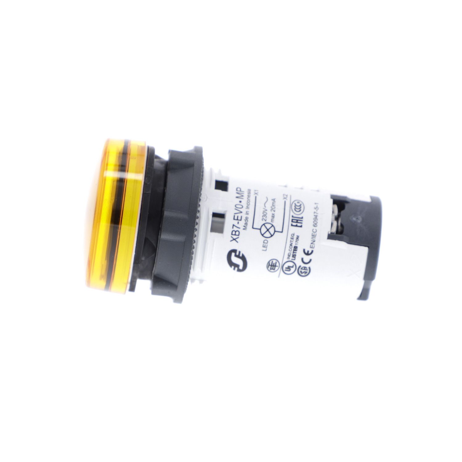 Picture of Monolithic pilot light, Harmony XB7, plastic, orange, 22mm, integral LED, 230...240V AC