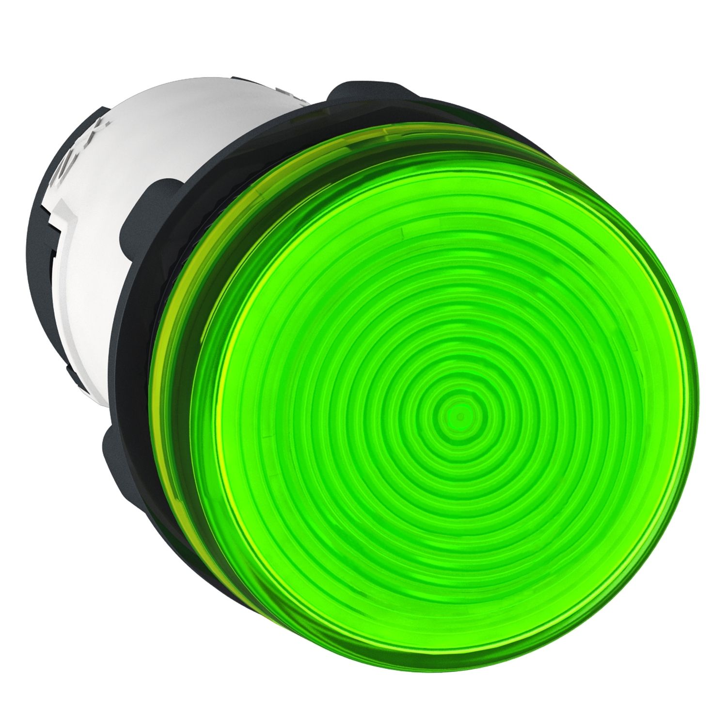 Picture of round pilot light Ø 22 - green - bulb BA 9s - 230 V - faston connectors