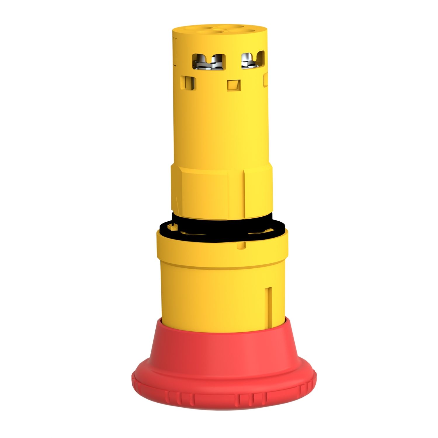 Picture of Monolithic emergency stop, Harmony XB7, plastic, red mushroom 40mm, 22mm, latching turn to release, 2NC