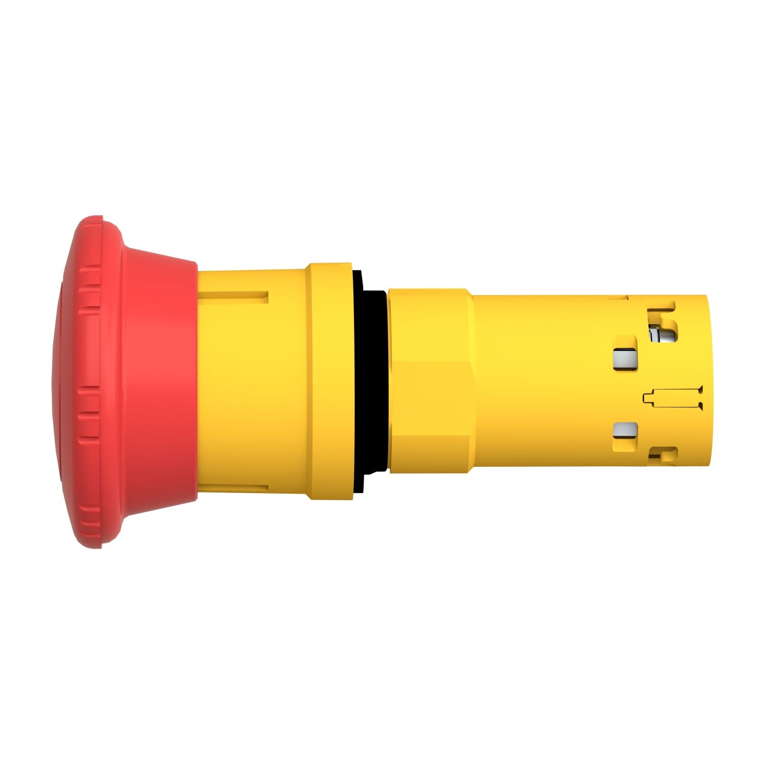 Picture of Monolithic emergency stop, Harmony XB7, plastic, red mushroom 40mm, 22mm, latching turn to release, 2NC