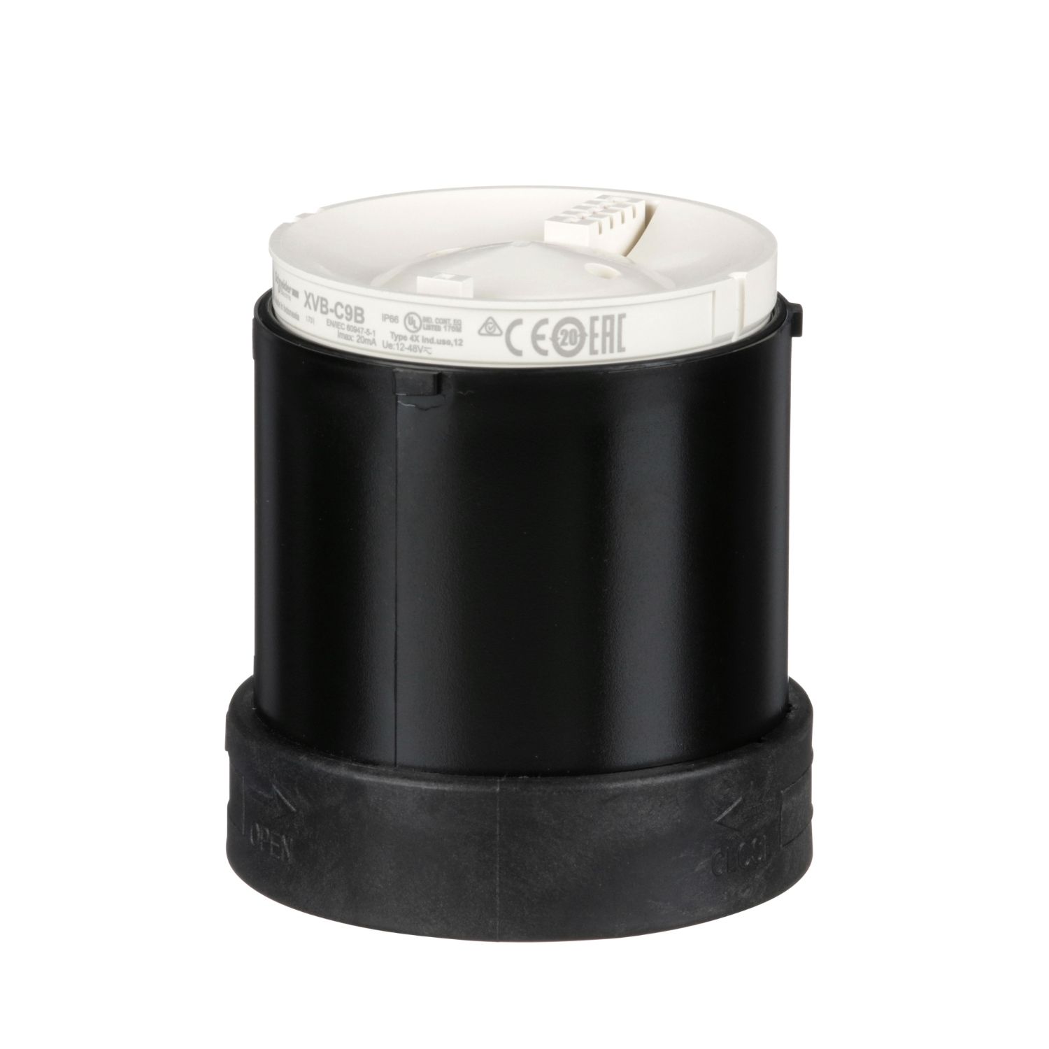 Picture of Audible unit for modular tower lights, Harmony XVB, plastic, Ø70, buzzer, continuous or intermitten tone,70... 90 dB, 12...48 V AC/DC