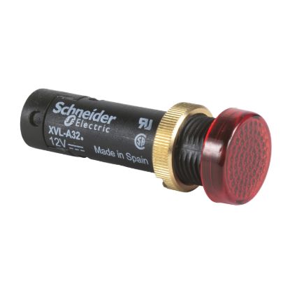 Picture of Pilot light, Harmony XVL, plastic, red, 12mm, covered LED, 12V DC