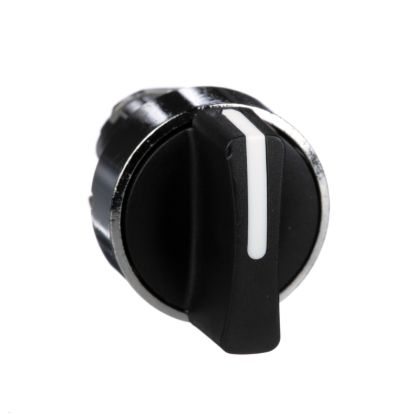 Picture of Selector switch head, Harmony XB4, metal, black, 22mm, 3 positions, stay put