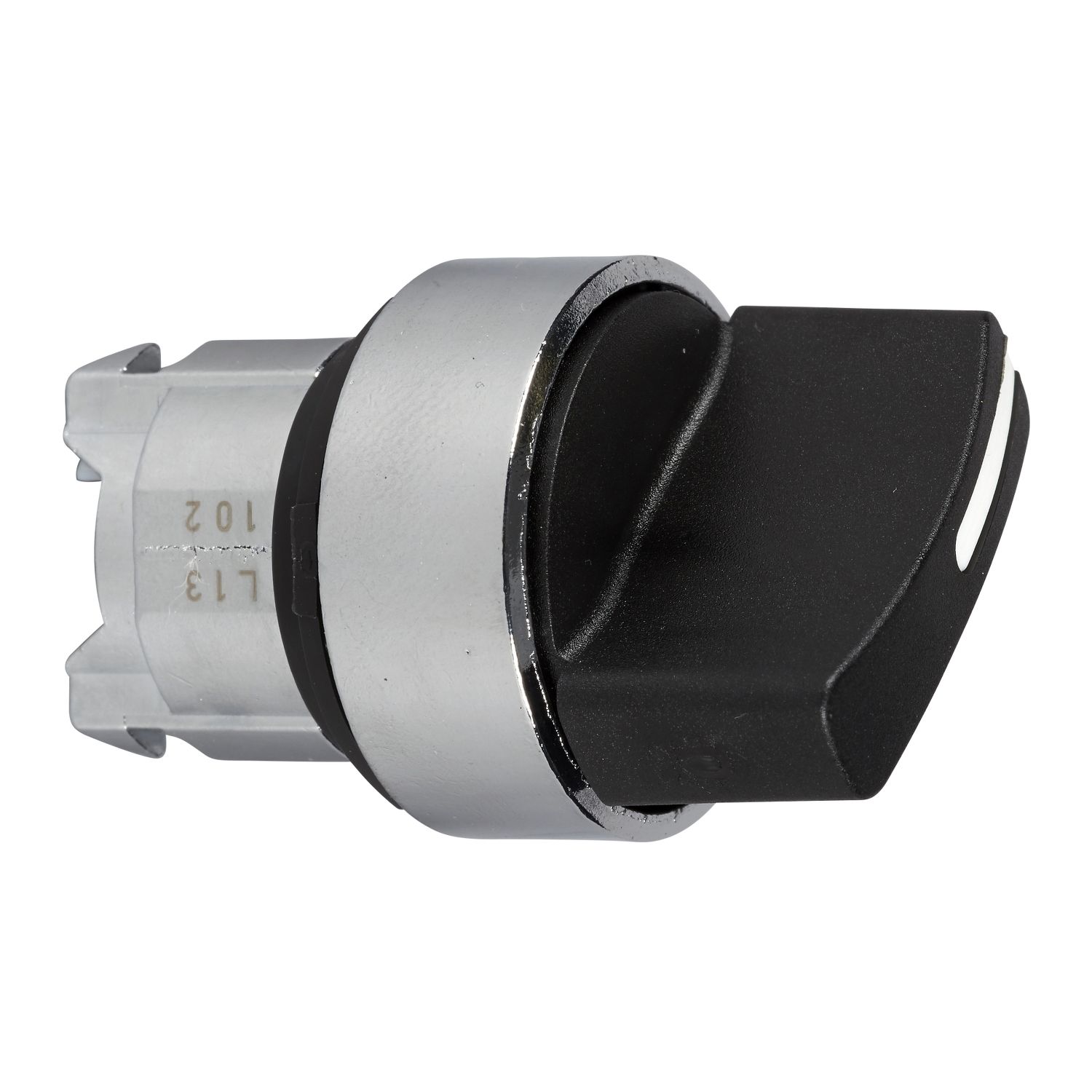 Picture of Head for selector switch, Harmony XB4, metal, black, 22mm, 2 positions, spring return from right to left