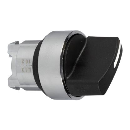Picture of Head for selector switch, Harmony XB4, metal, black, 22mm, 2 positions, spring return from right to left
