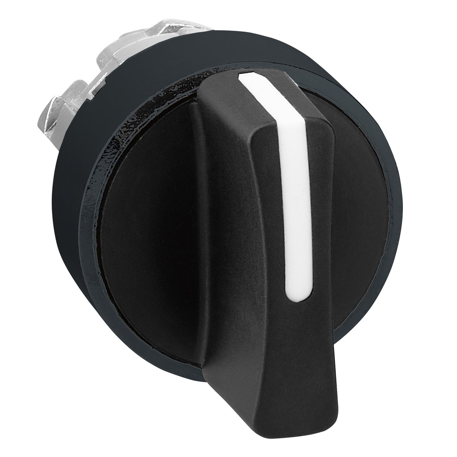 Picture of Head for selector switch, Harmony XB4, black metal, black, 22mm, 3 positions, sping return to center
