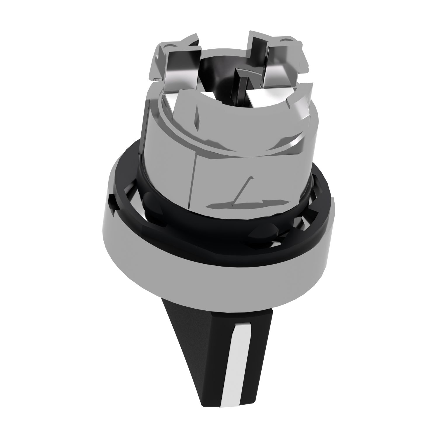 Picture of Selector switch head, Harmony XB4, metal, black, 22mm, 3 positions, spring return from left to center