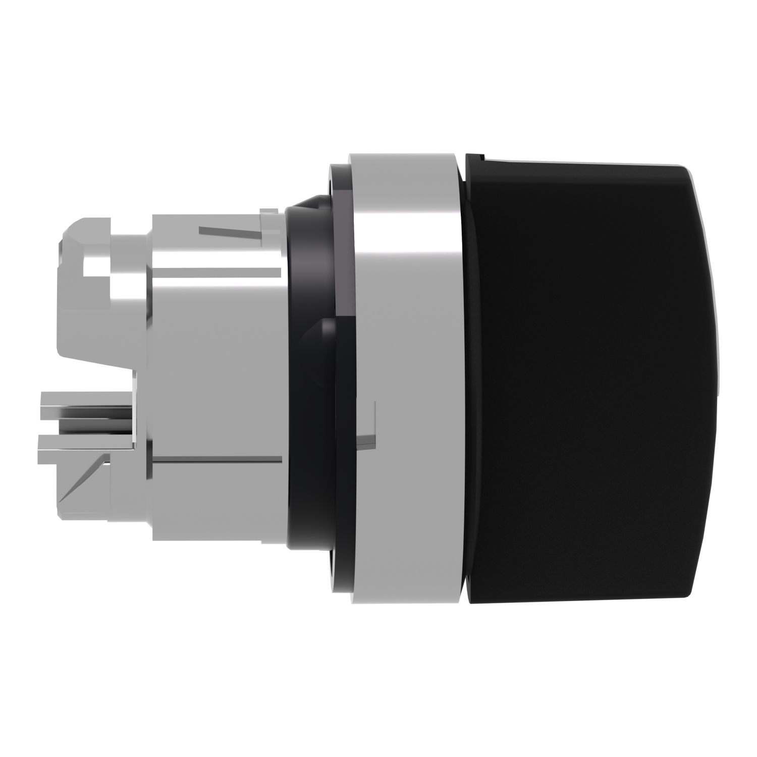 Picture of Selector switch head, Harmony XB4, metal, black, 22mm, 3 positions, spring return from left to center