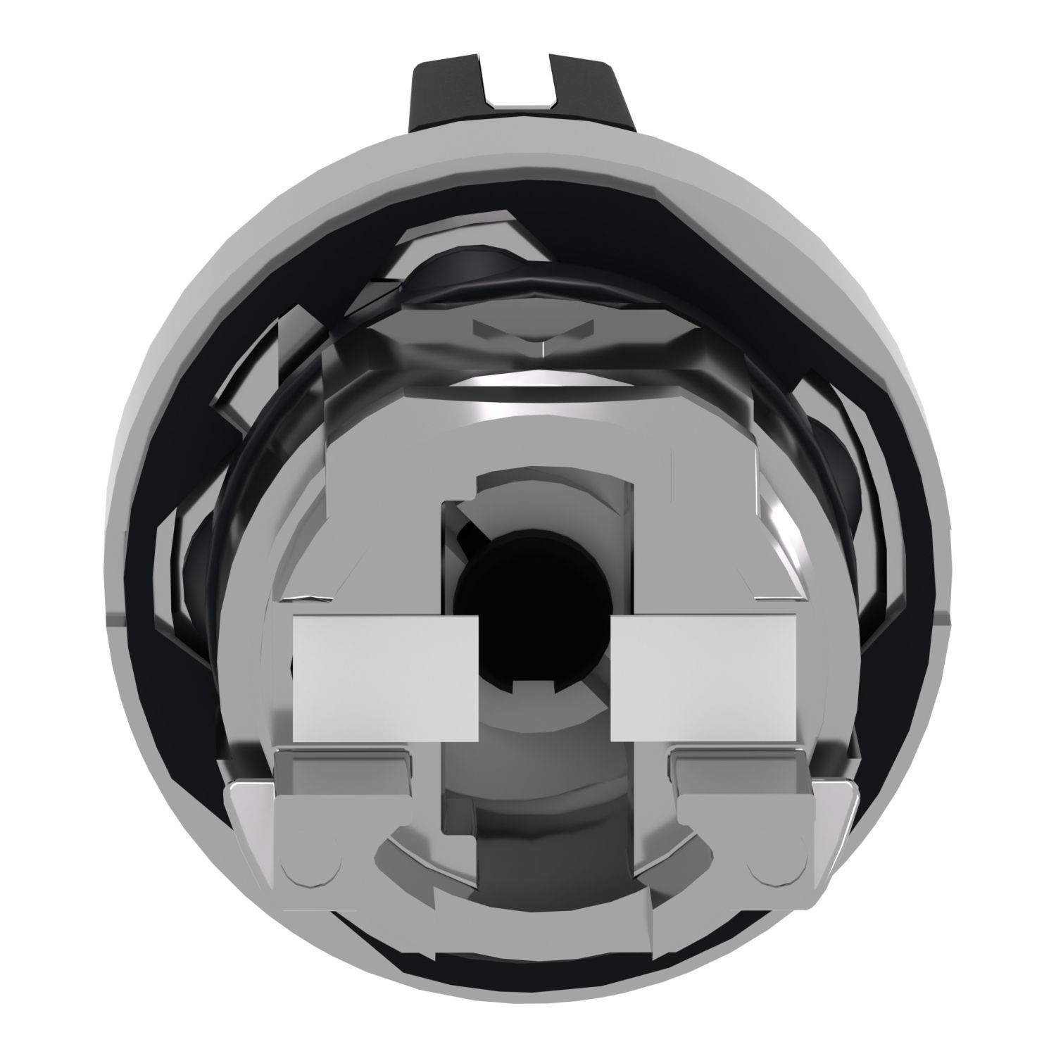 Picture of Head for selector switch, Harmony XB4, metal, black, 22mm, 3 positions, spring return from right to center