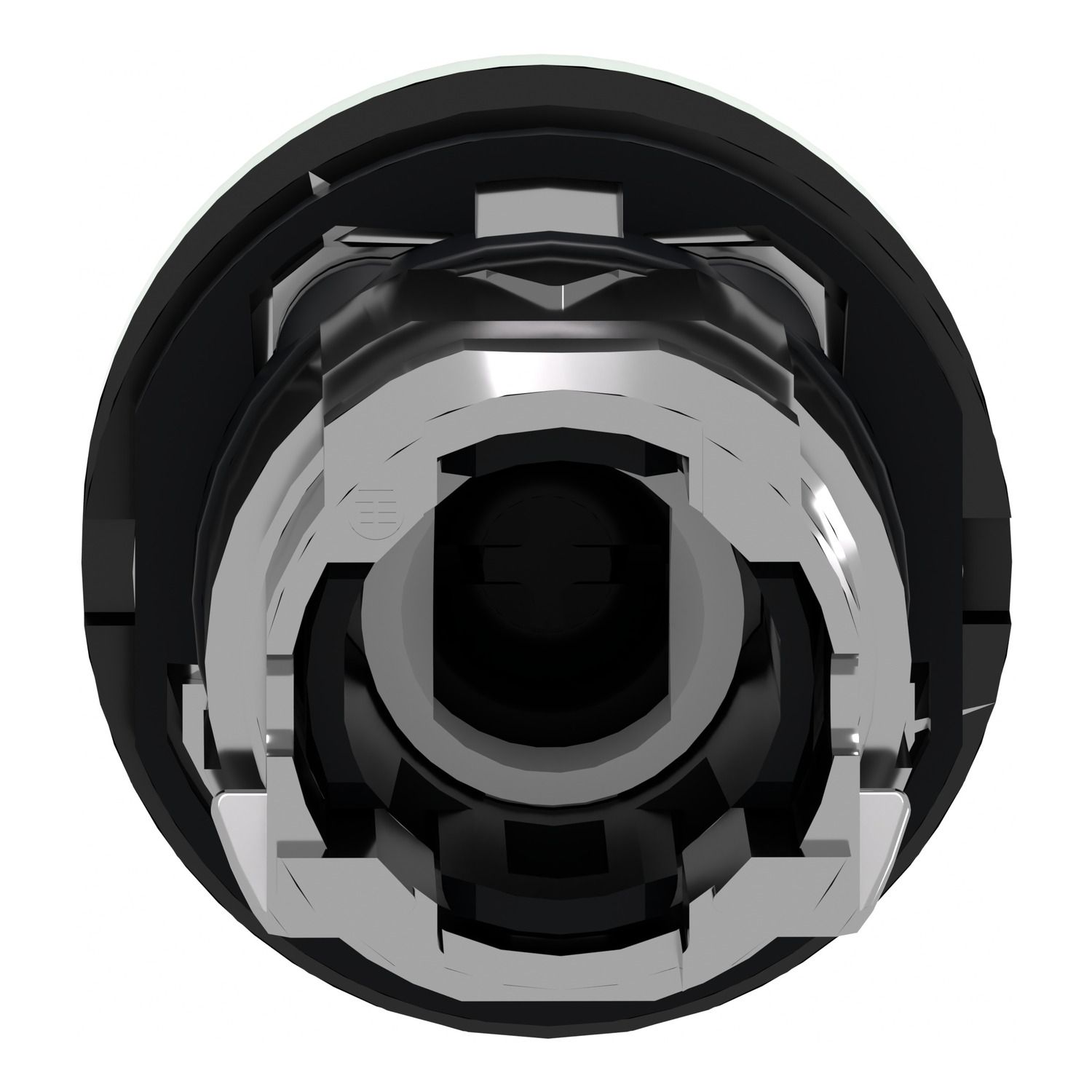 Picture of Head for illuminated push button, Harmony XB4, green flush, 22mm, universal LED, spring return, plain, unmarked