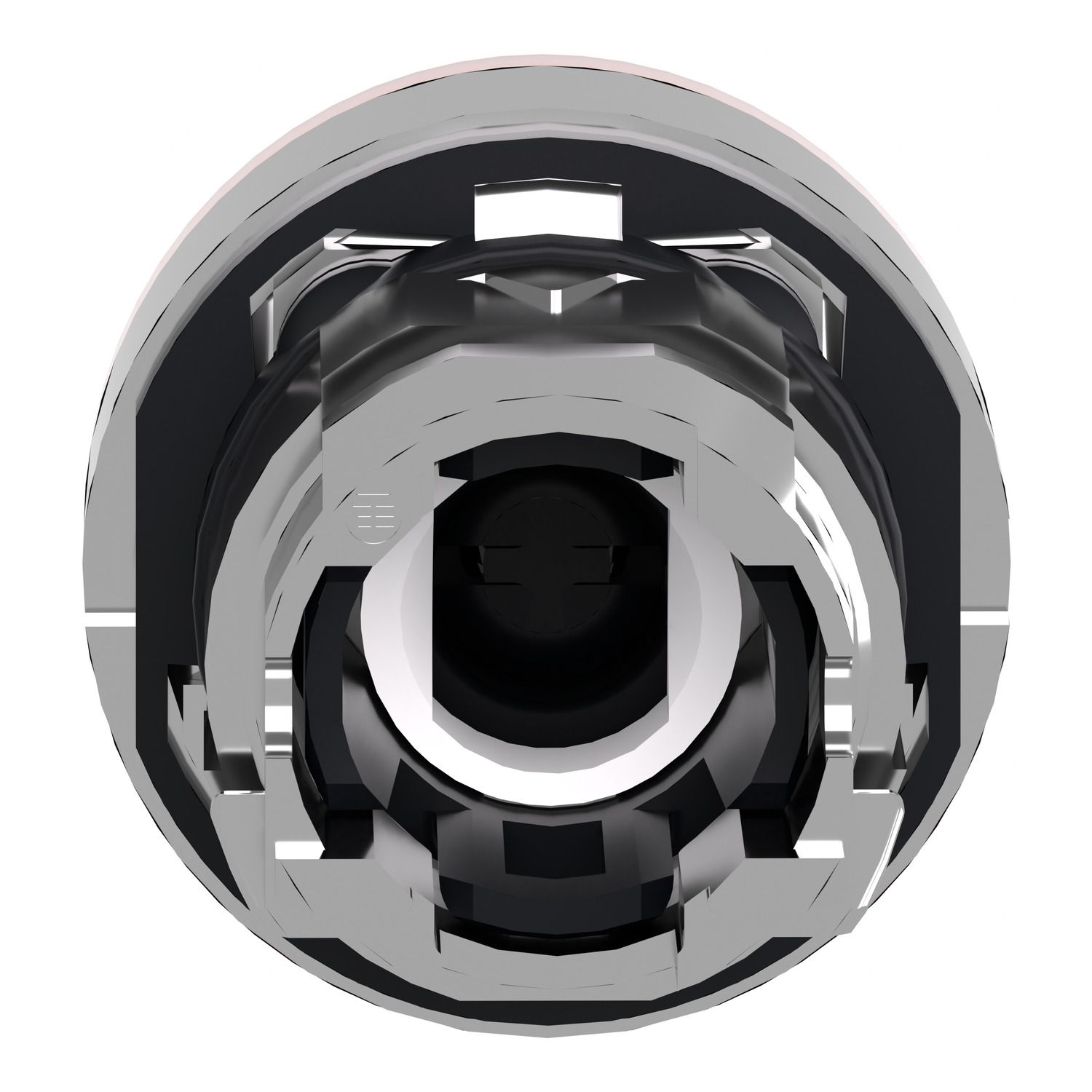Picture of Head for illuminated push button, Harmony XB4, metal, flush, red, 22mm, spring return, plain lens for BA9s bulb