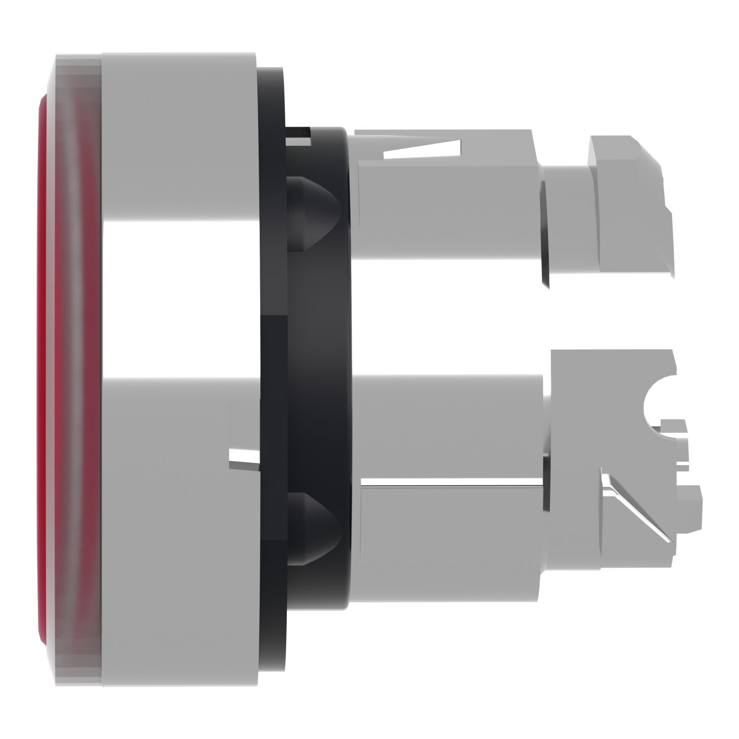 Picture of Head for illuminated push button, Harmony XB4, metal, red flush, 22mm, universal LED, spring return, plan lens, unmarked