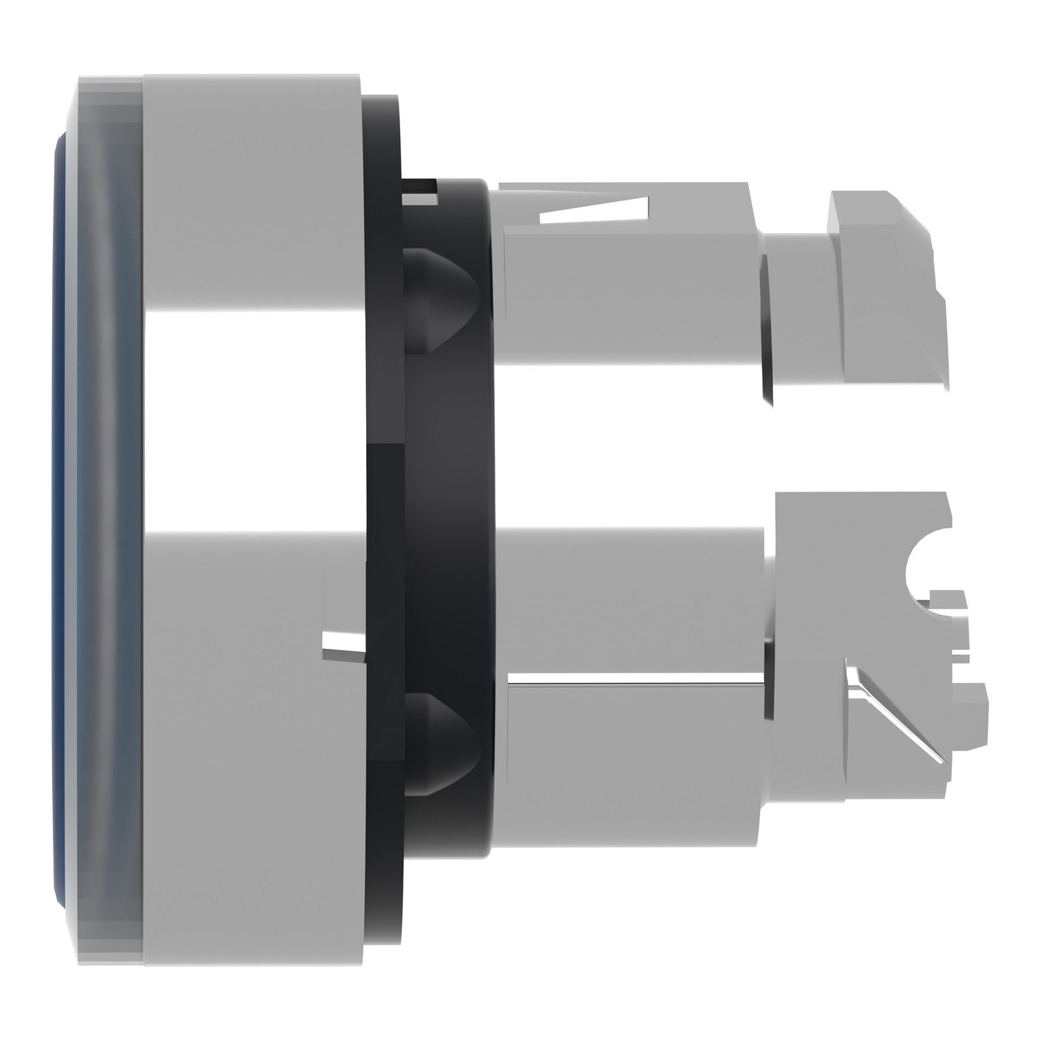 Picture of Head for illuminated push button, Harmony XB4, metal, flush, blue, 22mm, spring return, plain lens for BA9s bulb