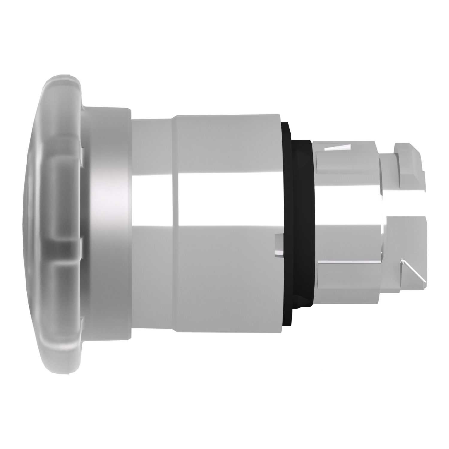 Picture of Head for illuminated push button, Harmony XB4, white, mushroom 40mm, 22mm, latching, push pull to release, universal LED, unmarked