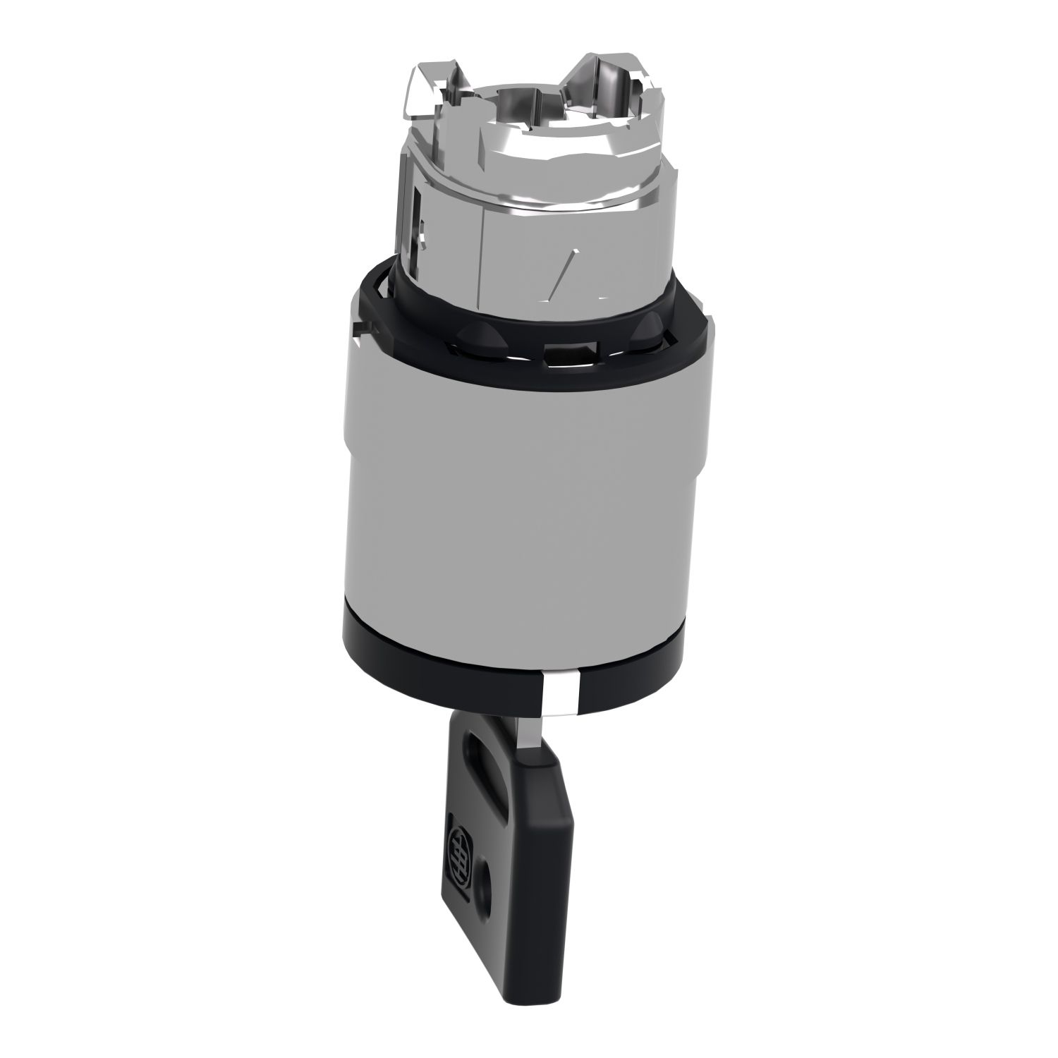 Picture of Key switch selector head, Harmony XB4, metal, black, 22mm, key 455, 3 positions, spring return from right to center, key withdrawal left
