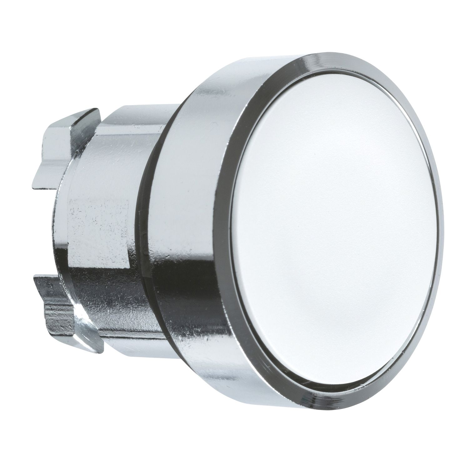 Picture of Push button head, Harmony XB4, metal, flush, white, 22mm, spring return, unmarked