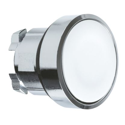 Picture of Push button head, Harmony XB4, metal, flush, white, 22mm, spring return, unmarked