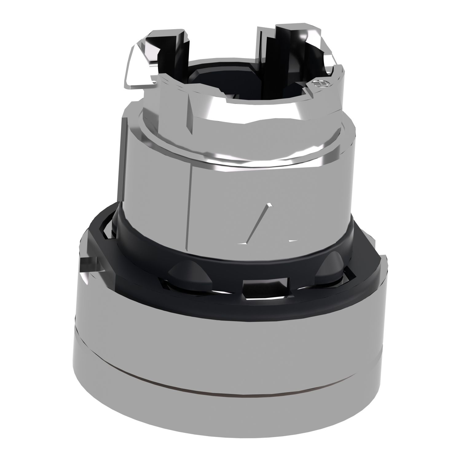 Picture of Head for illuminated push button, Harmony XB4, metal, white flush, 22mm, universal LED, for insertion legend
