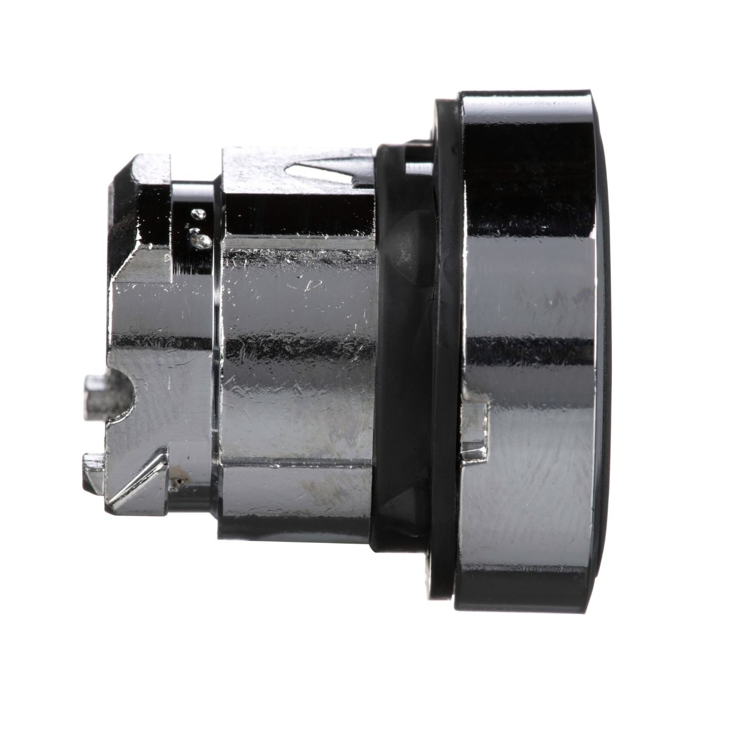 Picture of Push button head, Harmony XB4, metal, flush, black, 22mm, spring return, unmarked