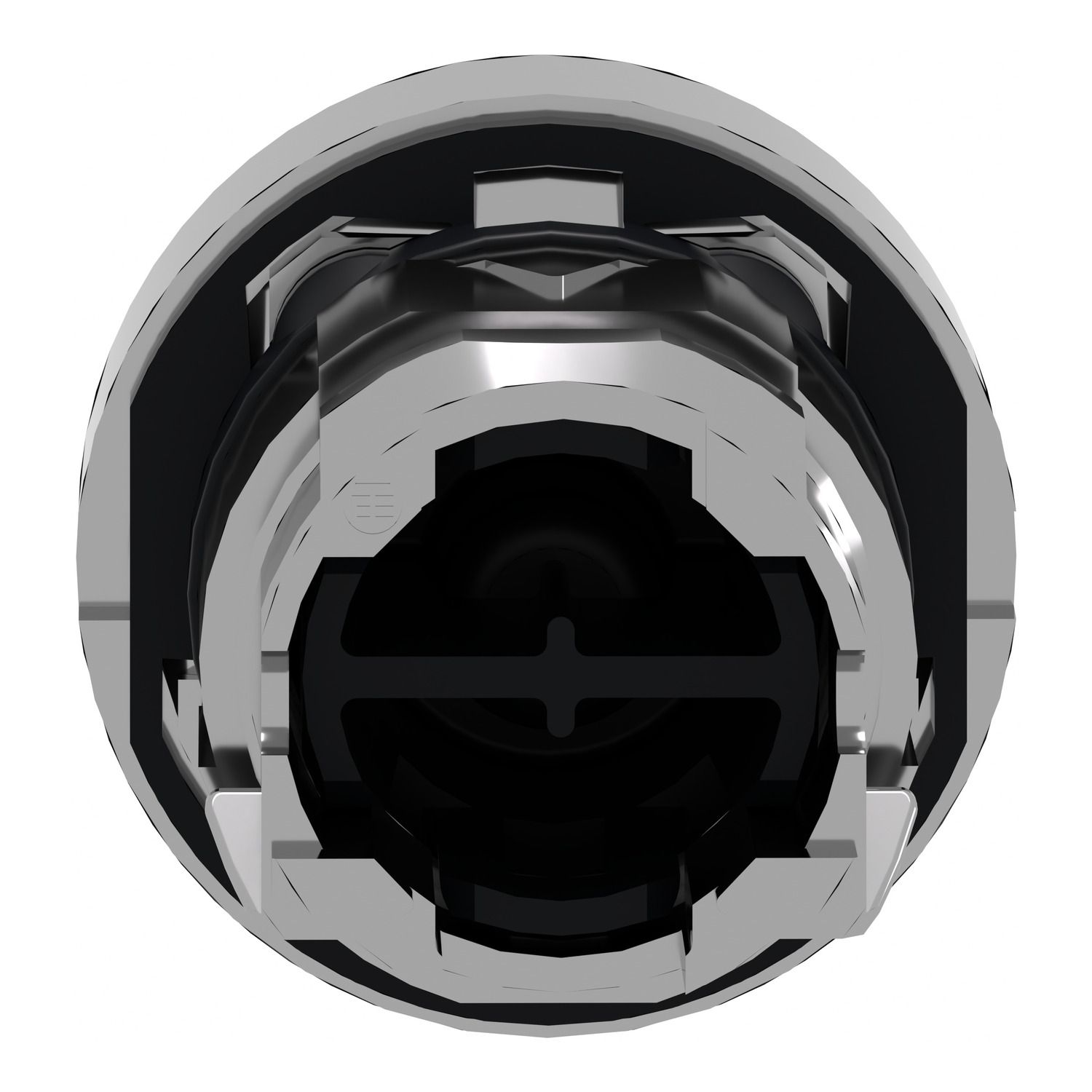 Picture of Push button head, Harmony XB4, metal, flush, red, 22mm, spring return, marked O