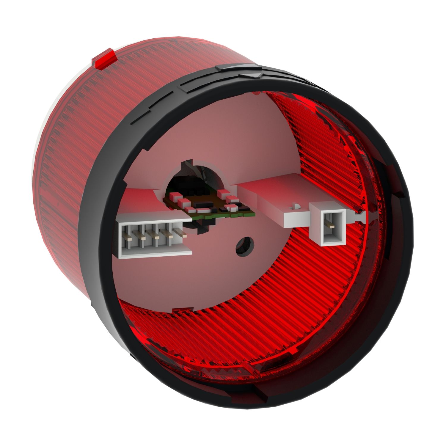 Picture of Indicator bank, Harmony XVB, illuminated unit, plastic, red, 70mm, flashing, for bulb or LED, 24V AC, 24...48V DC