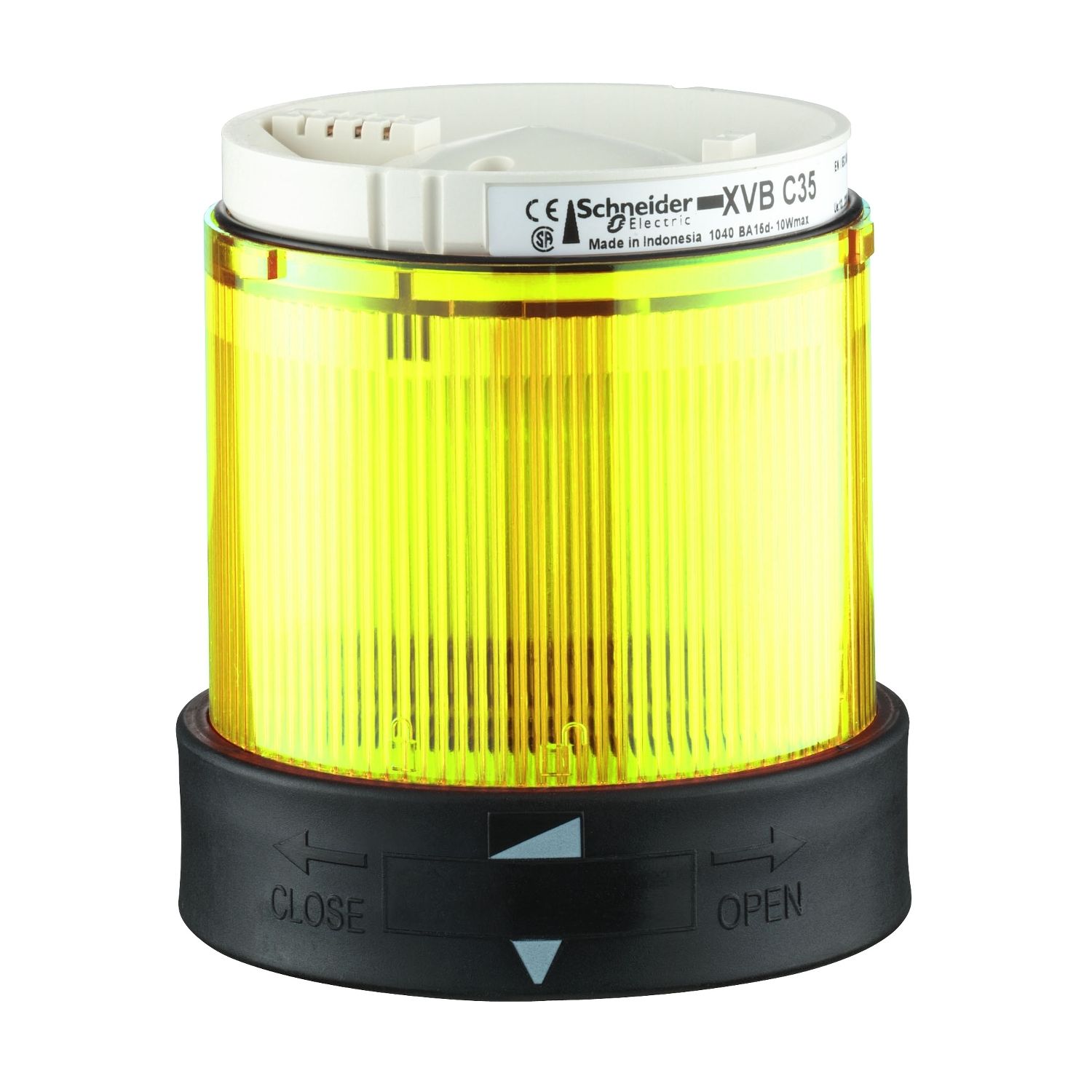 Picture of Indicator bank, Harmony XVB, illuminated unit, plastic, yellow, 70mm, flashing, for bulb or LED, 24V AC, 24...48V DC