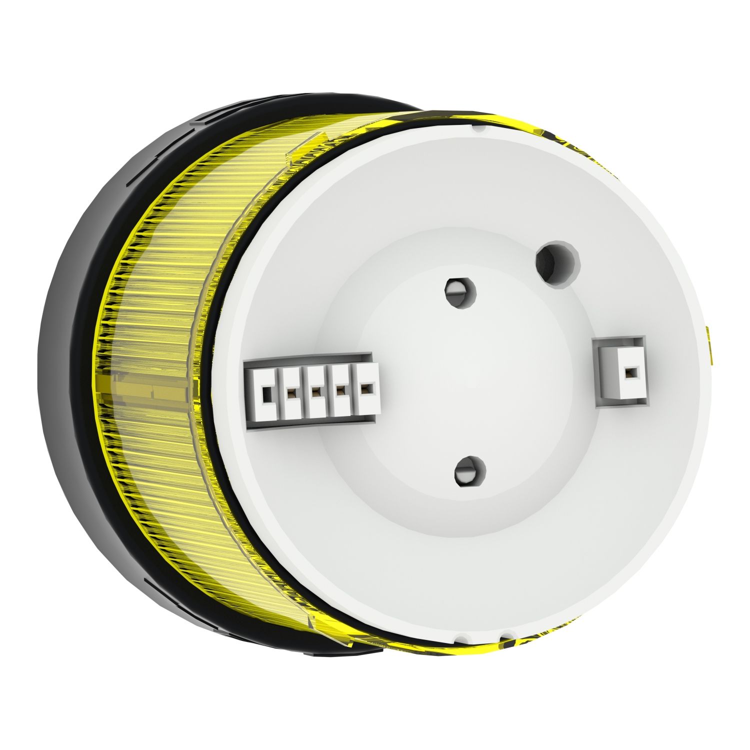 Picture of Indicator bank, Harmony XVB, illuminated unit, plastic, yellow, 70mm, flashing, for bulb or LED, 24V AC, 24...48V DC