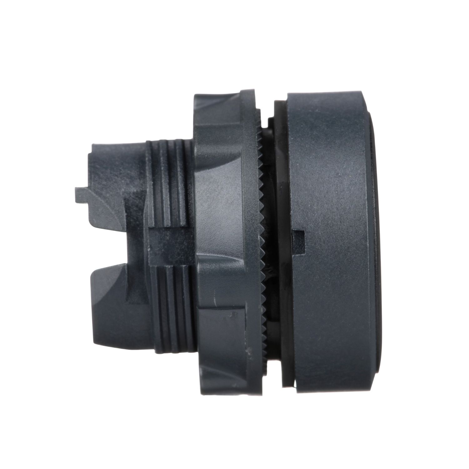 Picture of Push button head, Harmony XB5, plastic, flush, black, 22mm, spring return, unmarked