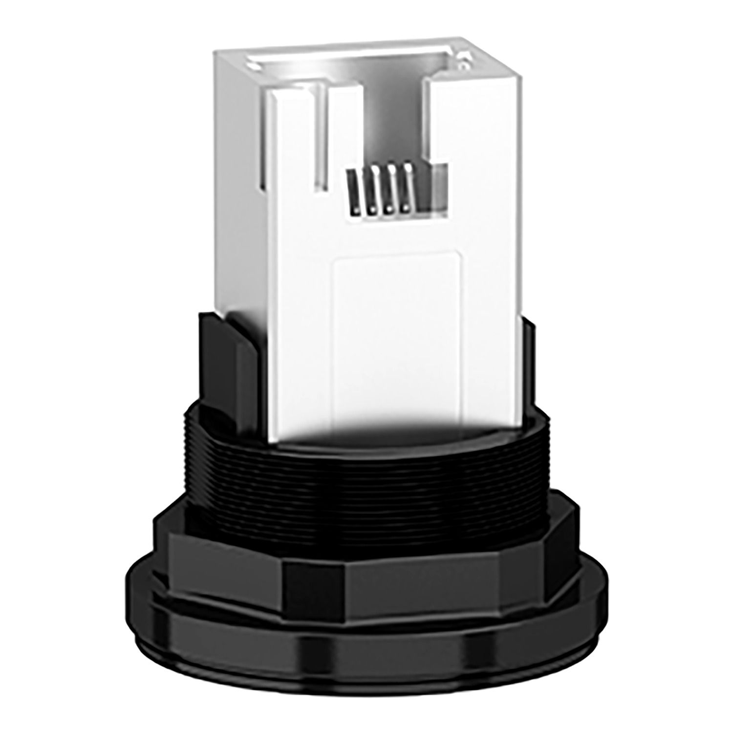 Picture of Panel mounted RJ45 port, Harmony XB5, plastic, 22mm, for ethernet interface, RJ45 jack