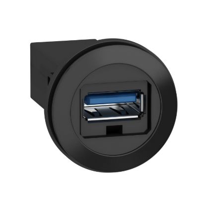 Picture of Panel mounted USB port, Harmony XB5, 3.0 port, plastic, 22mm, for USB interface jack type A