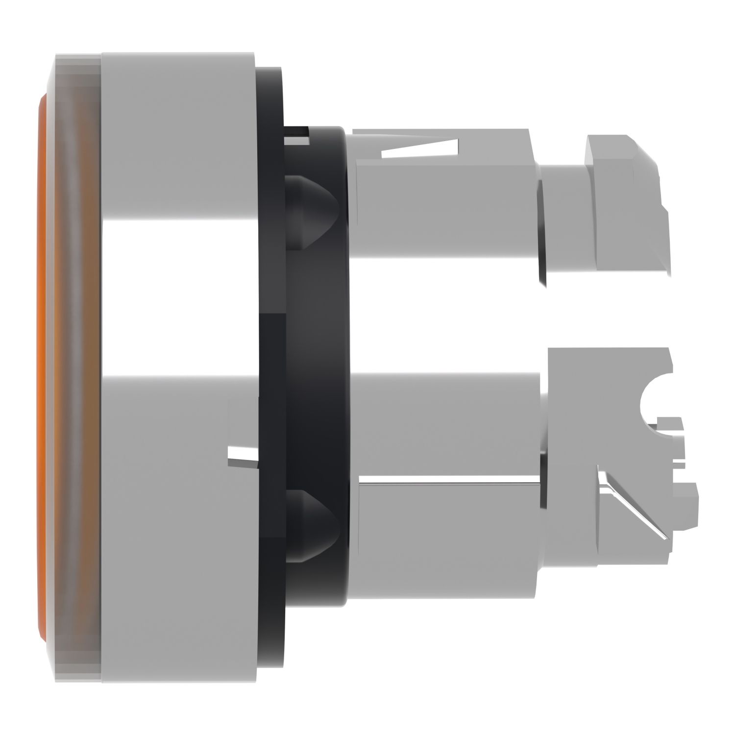 Picture of Head for illuminated push button, Harmony XB4, metal, orange flush, 22mm, universal LED, for insertion legend