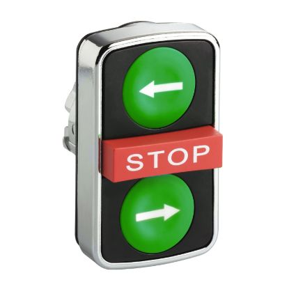Picture of Head for triple headed push button, Harmony XB4, green flush/red projecting/green flush pushbutton 22mm with marking