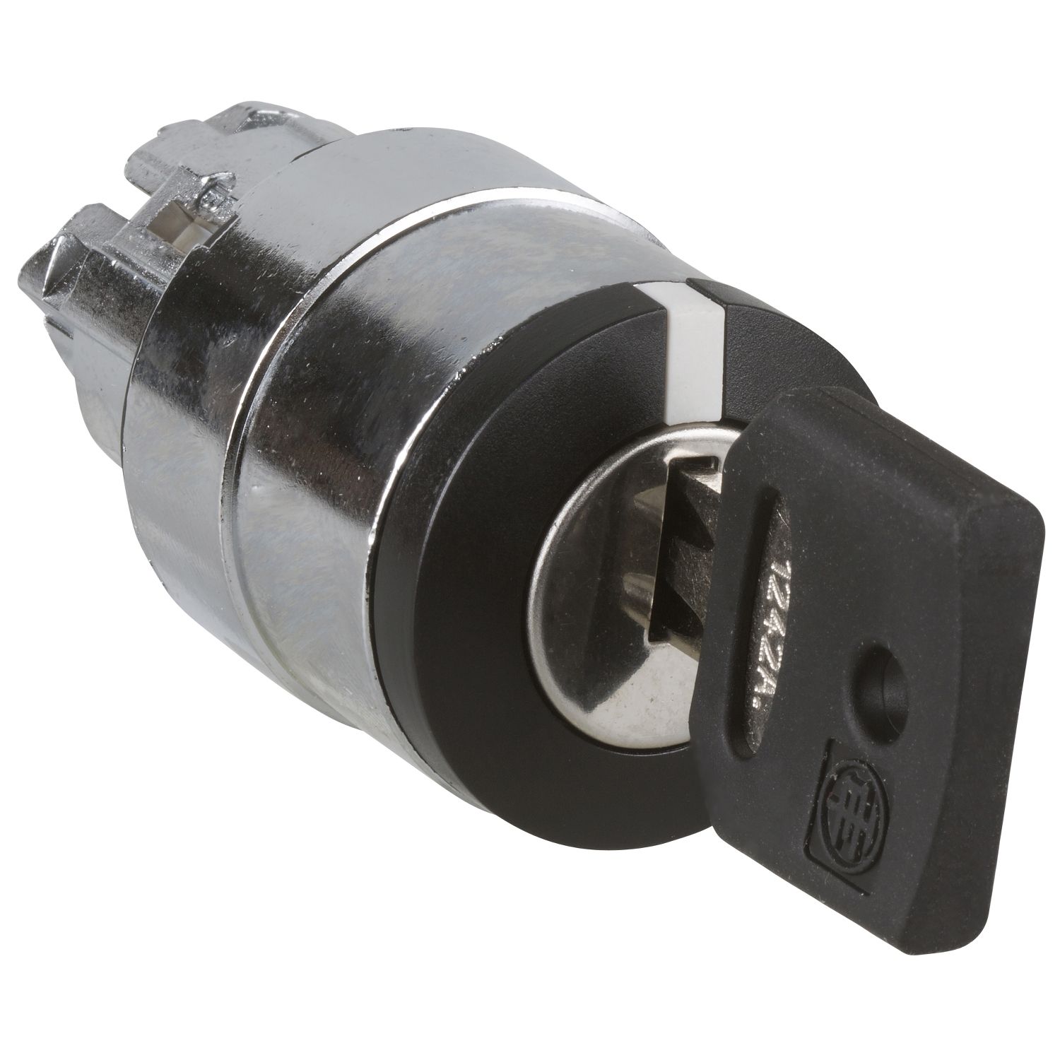 Picture of Head for key selector switch, Harmony XB4, black key, 22mm, 2 positions, left key withdrawal, 1242A