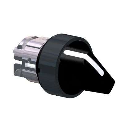 Picture of Head for selector switch, Harmony XB4, black metal, black, 22mm, 2 positions, stay put