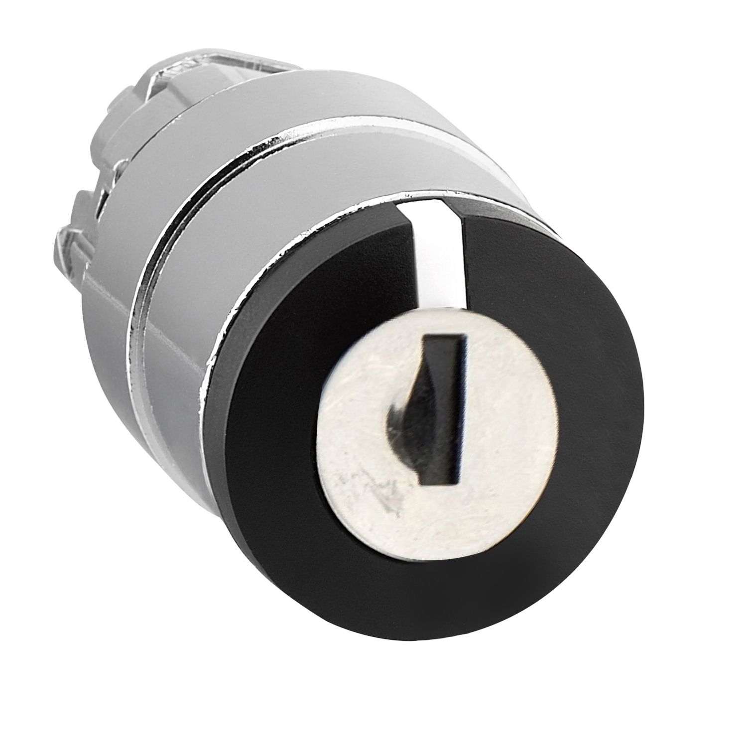 Picture of Head for key selector switch, Harmony XB4, metal, black, 22mm, key 455, 3 positions, spring right to center