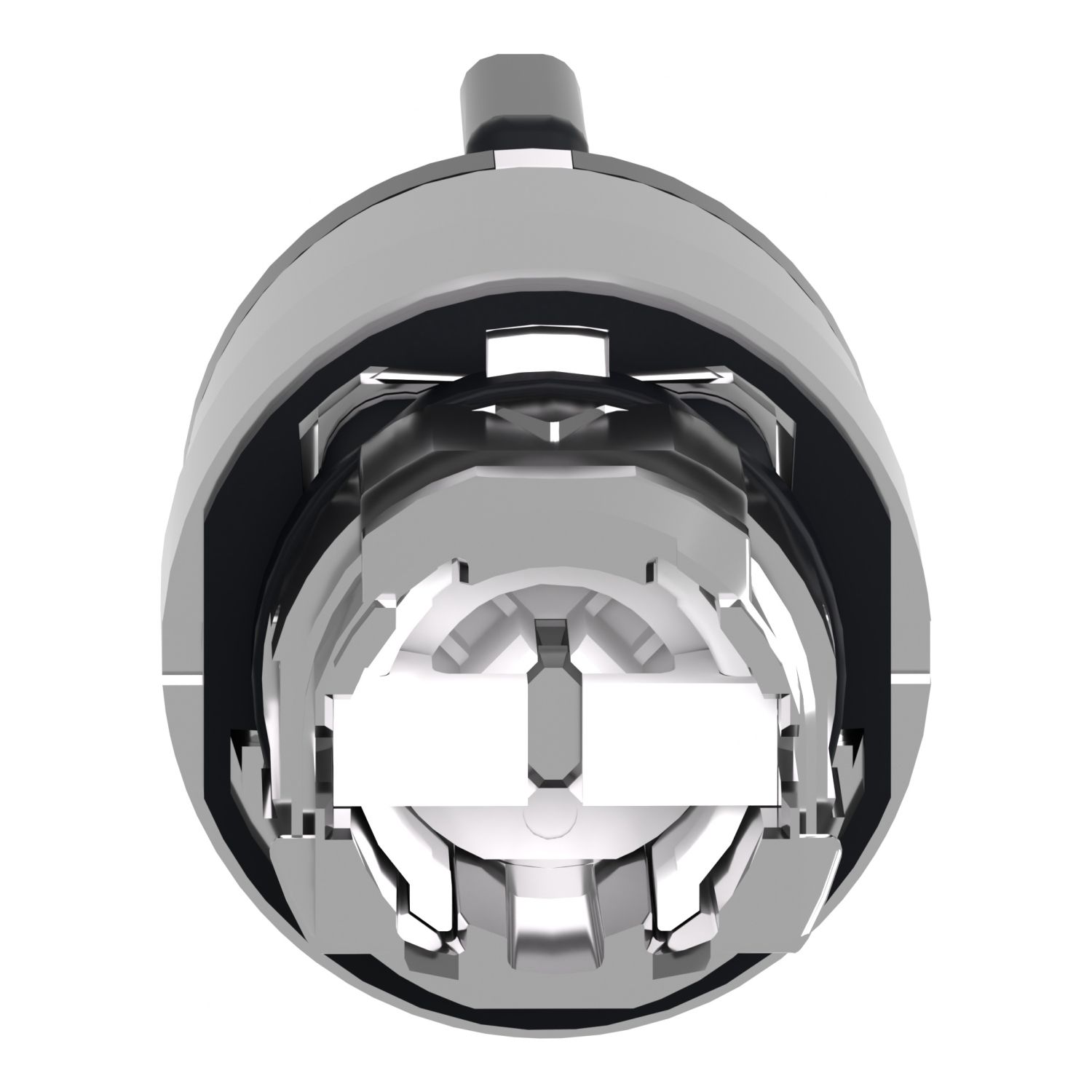 Picture of Head for key selector switch, Harmony XB4, metal, black, 22mm, key 455, 3 positions, spring right to center