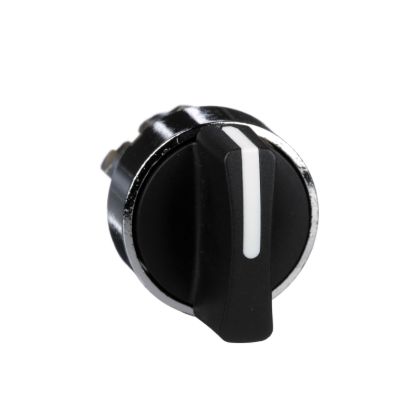Picture of Selector switch head, Harmony XB4, metal, black, 22mm, 2 positions, stay put