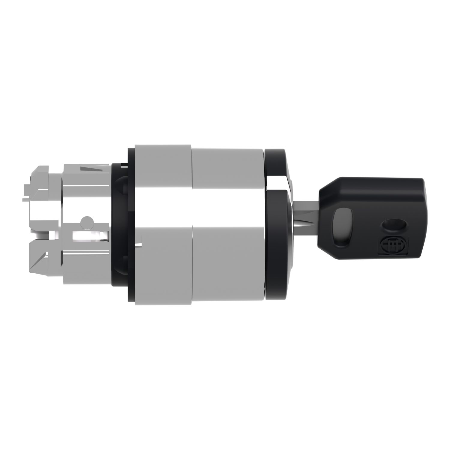 Picture of Key switch selector head, Harmony XB4, metal, black, 22mm, key 458A, 2 positions, stay put
