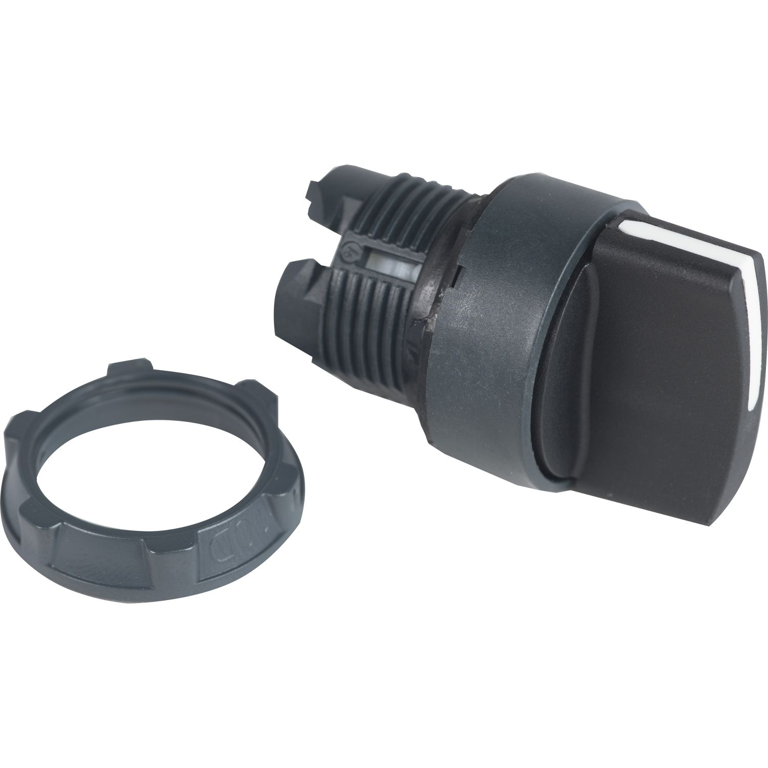 Picture of Selector switch head, Harmony XB5, plastic, black, 22mm, 2 positions, stay put