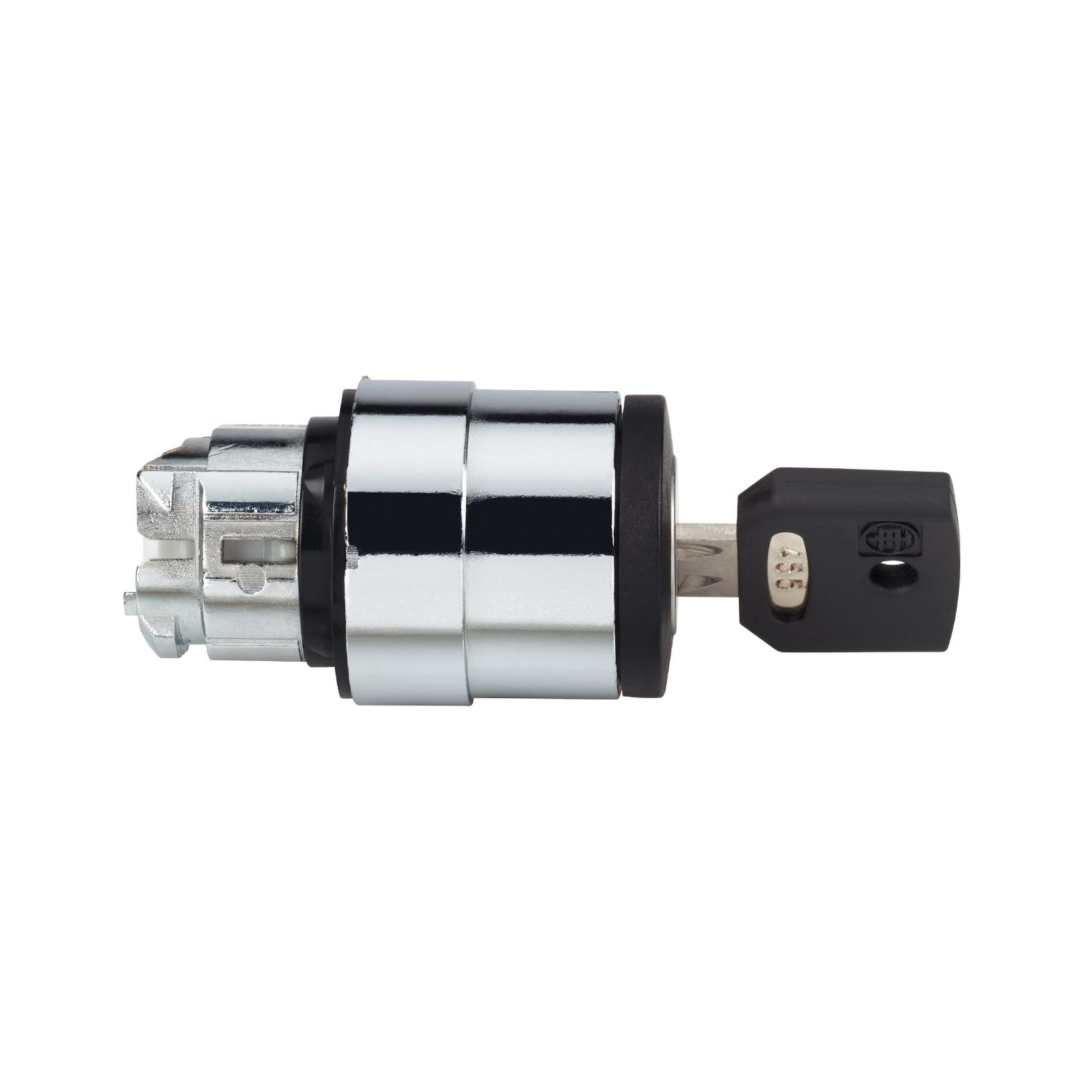 Picture of Head for key selector switch, Harmony XB4, metal, black, 22mm, key 455, 2 positions, spring return right to left