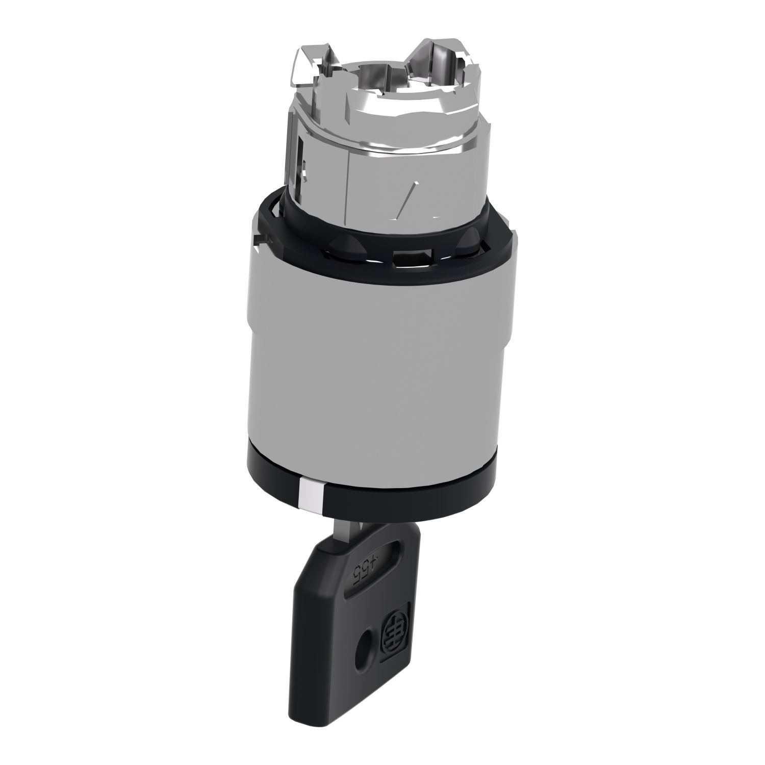 Picture of Head for key selector switch, Harmony XB4, metal, black, 22mm, key 458A, 2 positions, spring return right to left