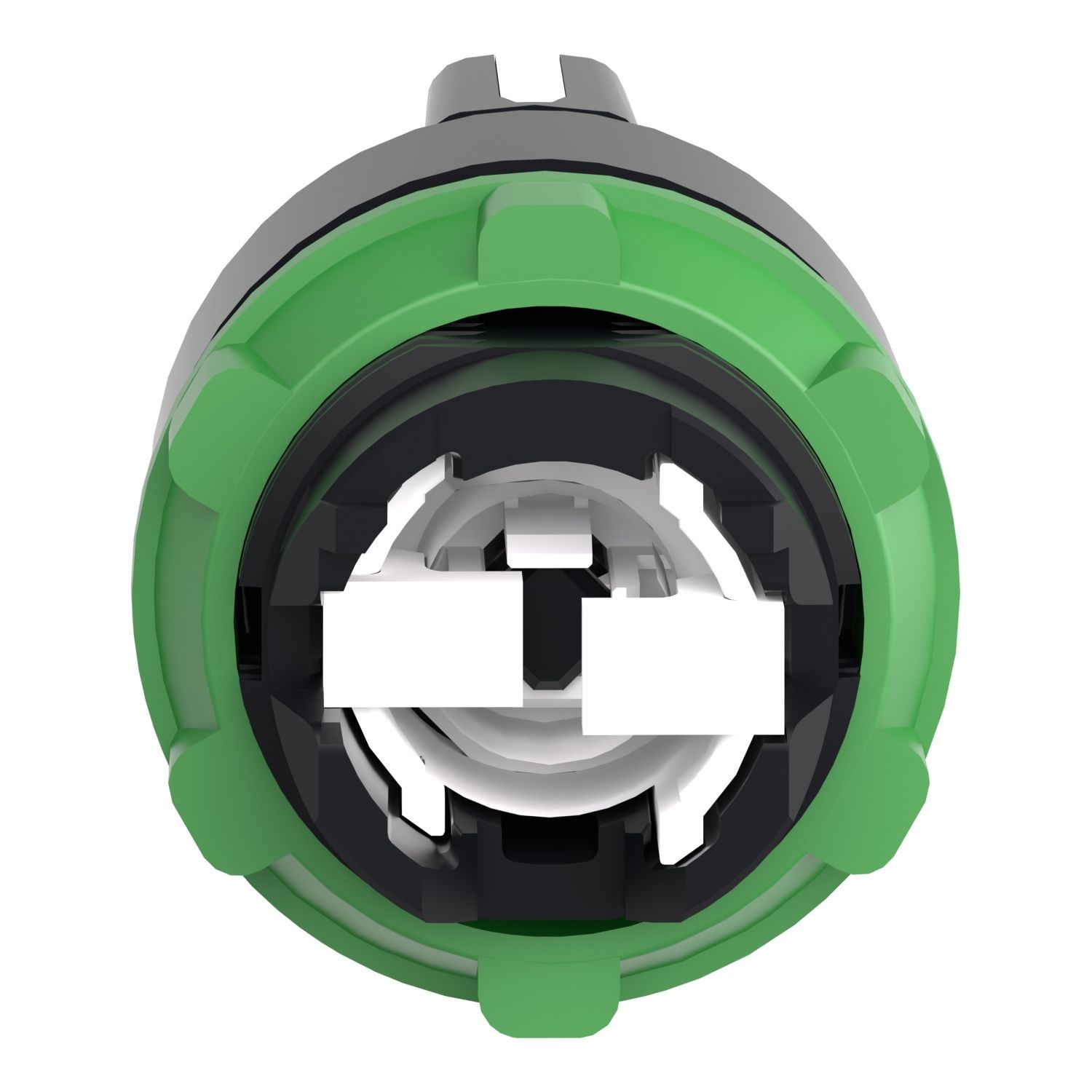 Picture of Selector switch head, Harmony XB5, plastic, black, 22mm, 3 positions, spring return to center