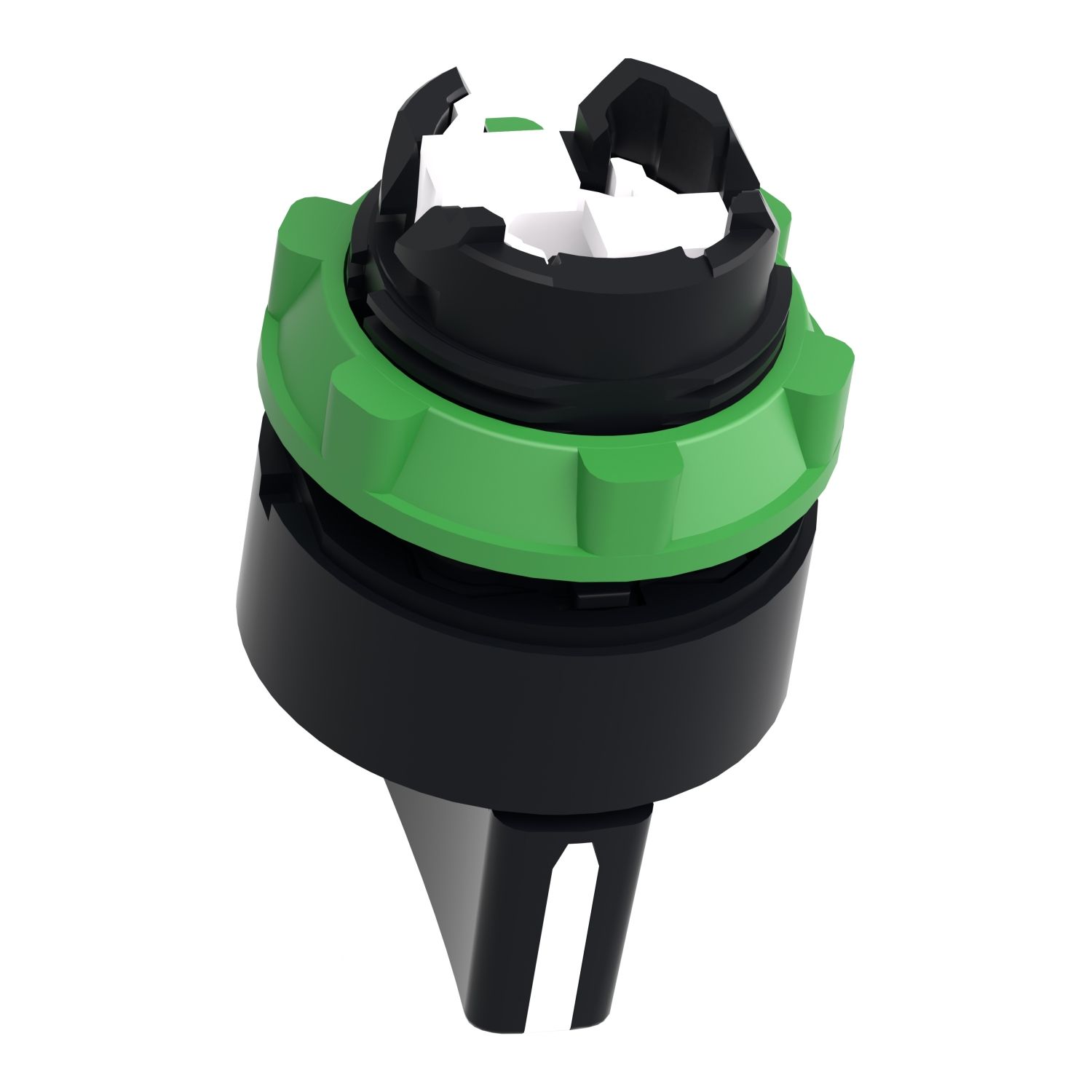 Picture of Selector switch head, Harmony XB5, plastic, black, 22mm, 3 positions, spring return to center
