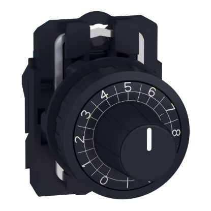 Picture of Potentiometer head, Harmony XB5, plastic,black, 22mm, for use with 6.35mm shaft
