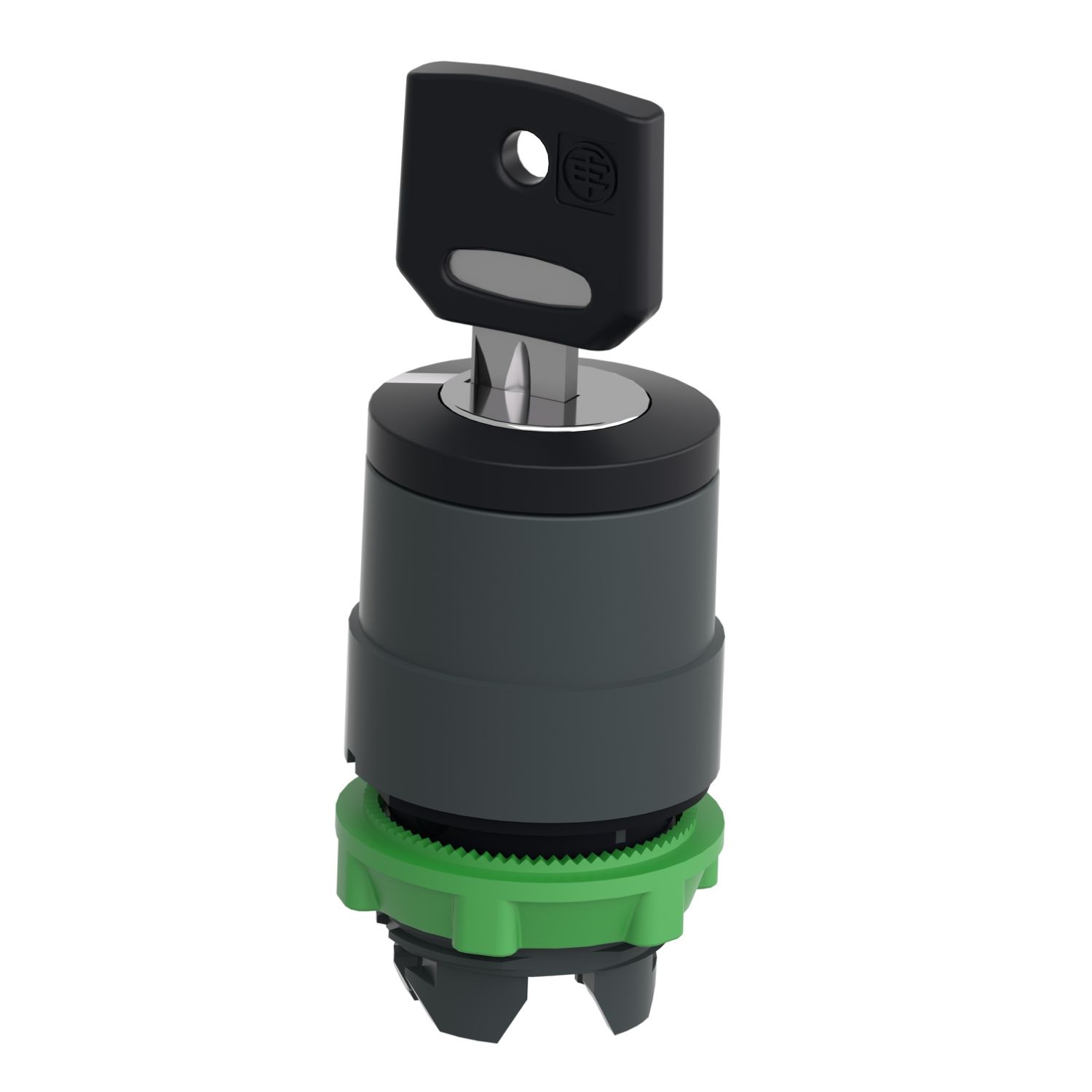 Picture of Head for key selector switch, Harmony XB5, plastic, black, 22mm, key 455, 2 positions, spring return right to left