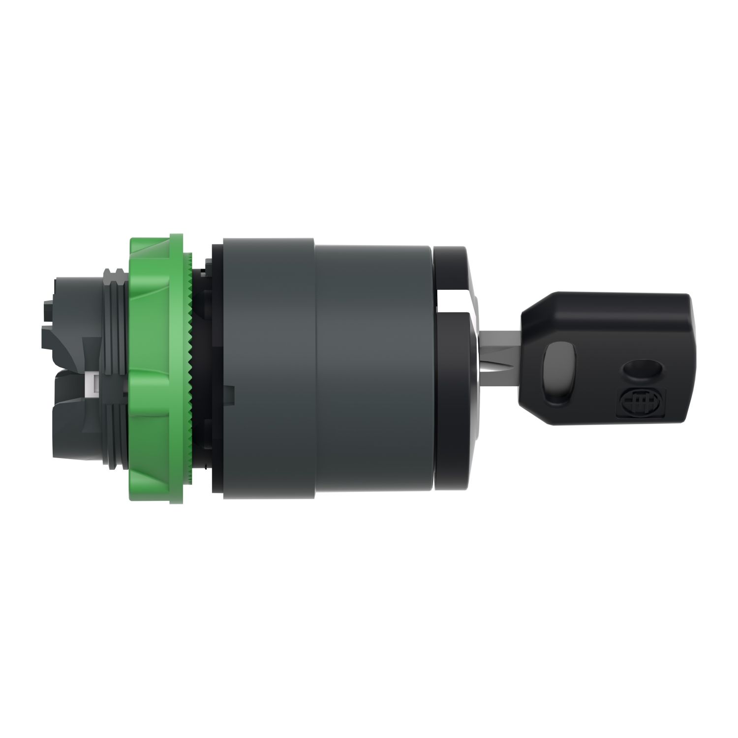 Picture of Head for key selector switch, Harmony XB5, plastic, black, 22mm, key 455, 2 positions, spring return right to left
