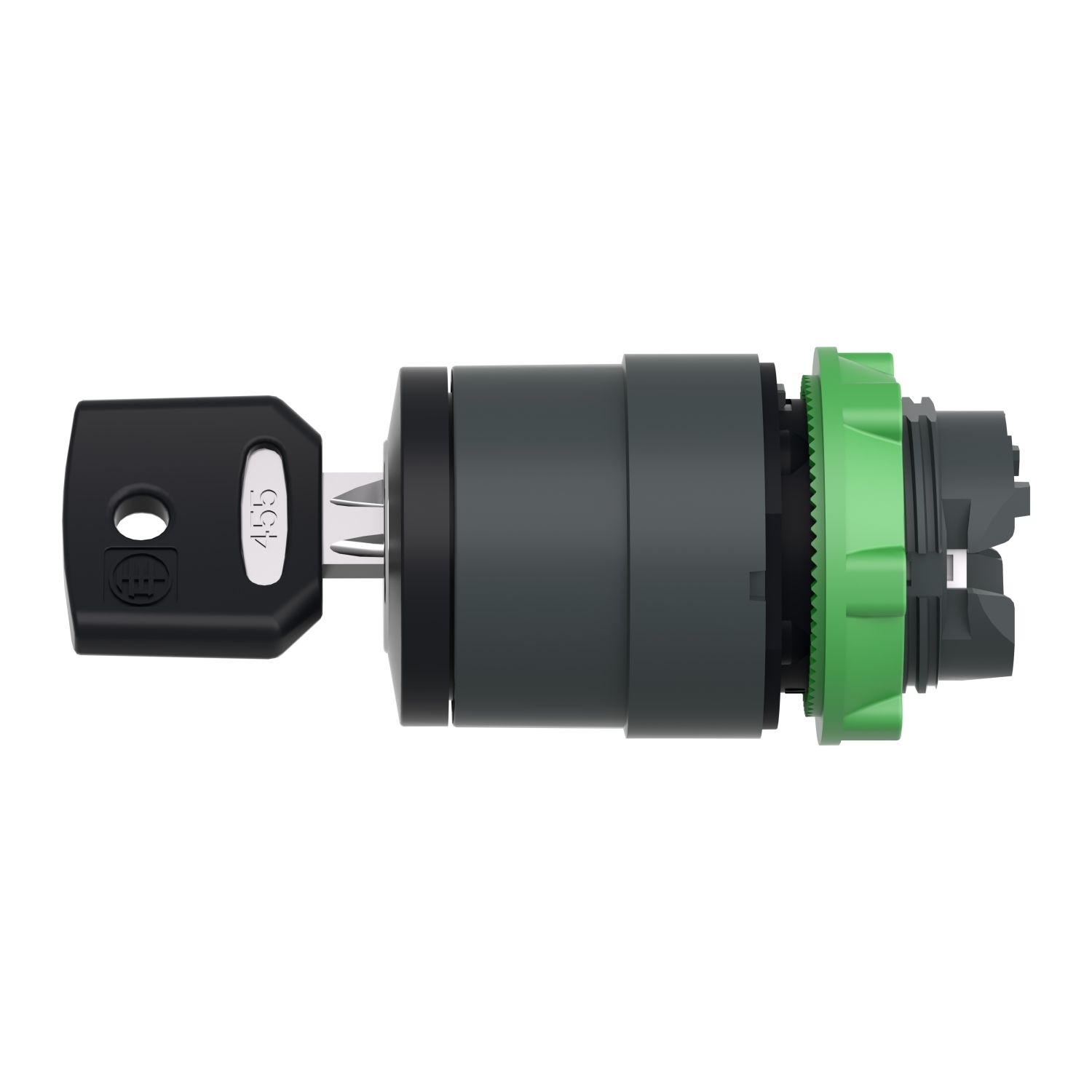 Picture of Head for key selector switch, Harmony XB5, plastic, black, 22mm, key 455, 2 positions, spring return right to left