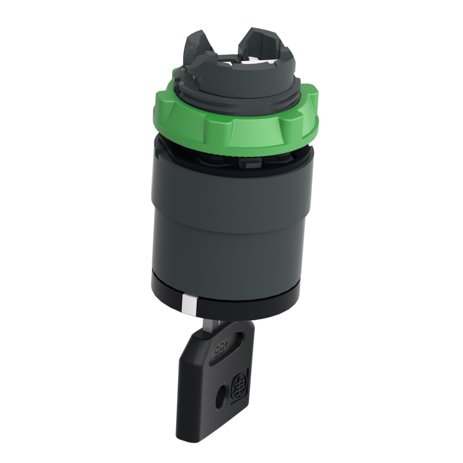 Picture of Head for key selector switch, Harmony XB5, plastic, black, 22mm, key 421E, 2 positions, spring return right to left