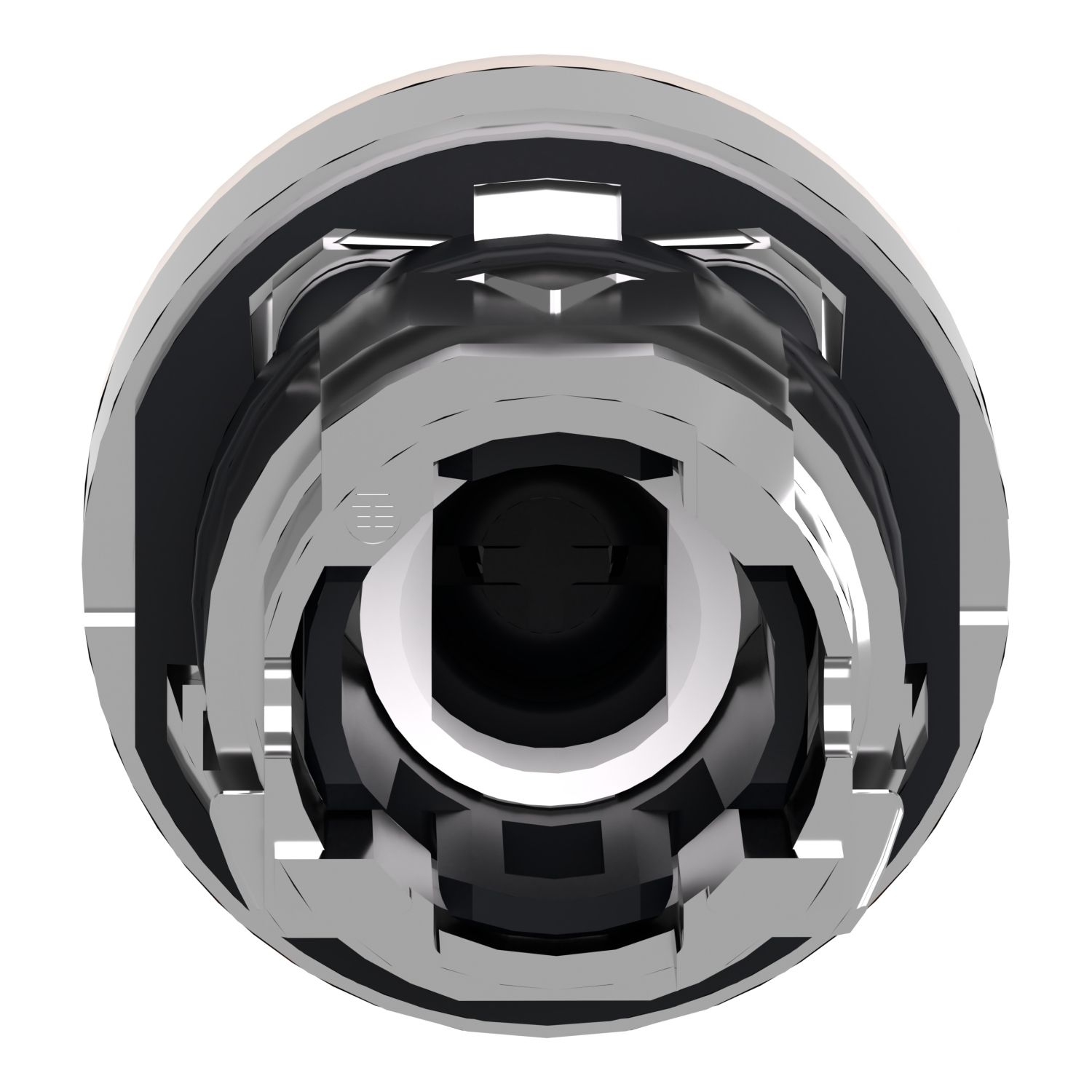 Picture of Head for illuminated push button, Harmony XB4, metal, orange flush, 22mm, universal LED, push push, unmarked